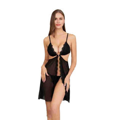 Zeephyer  - lingerie women hot sheer mesh front split chemise erotic night dress